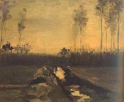 Vincent Van Gogh Landscape at Dusk (nn04) oil painting on canvas